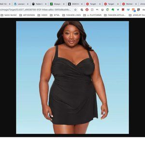 DWomen's Plus Size Slimming Swim Dress Plus - Dreamsuit By Miracle Brand 24W